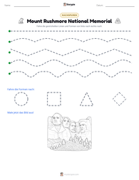 Mount Rushmore National Memorial druckbare Arbeitsblatt Vorschau