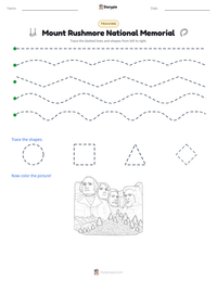 Mount Rushmore National Memorial printable worksheet preview