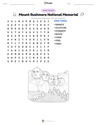 Mount Rushmore National Memorial printable worksheet preview