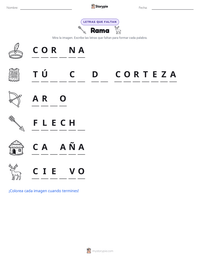 Vista previa de la hoja de trabajo imprimible de Rama