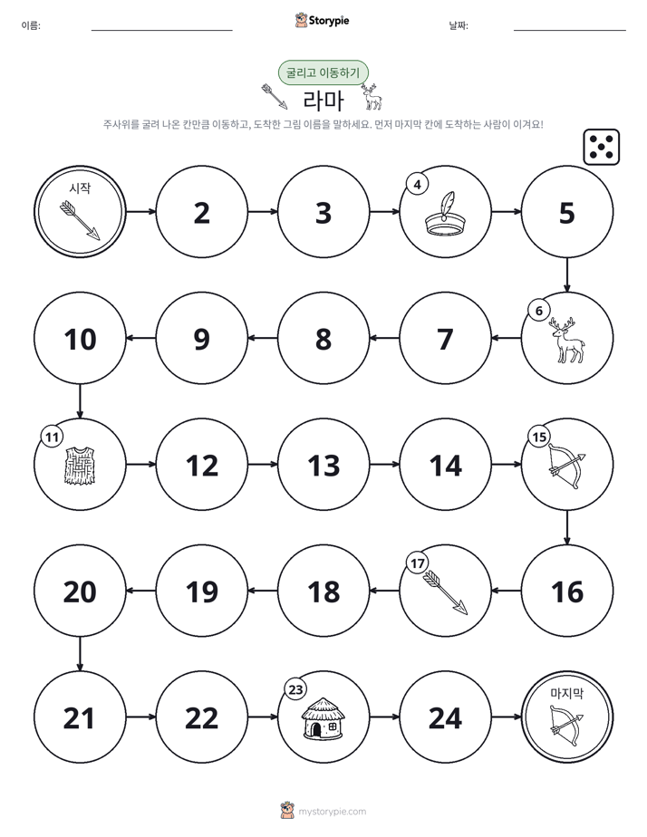 주사위 굴리고 이동하기 게임