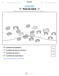 Aperçu de la feuille de travail imprimable Pont du Gard