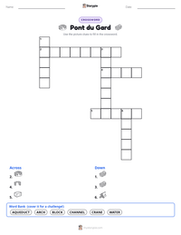 Pont du Gard printable worksheet preview