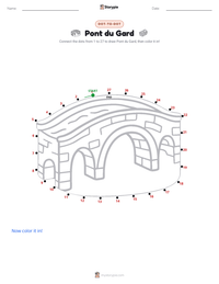 Pont du Gard printable worksheet preview