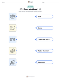 Pont du Gard printable worksheet preview