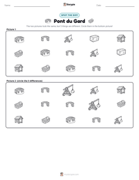 Pont du Gard printable worksheet preview