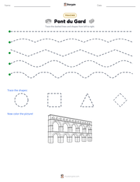 Pont du Gard printable worksheet preview