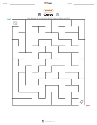 Cusco afdrukbare werkblad voorbeeld
