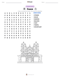 Cusco afdrukbare werkblad voorbeeld
