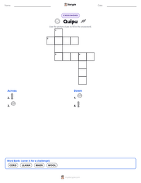 Quipu printable worksheet preview