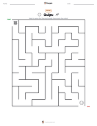 Quipu printable worksheet preview