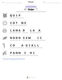 Anteprima della scheda stampabile di Quipu