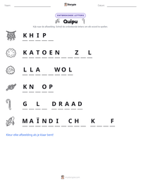 Quipu afdrukbare werkblad voorbeeld