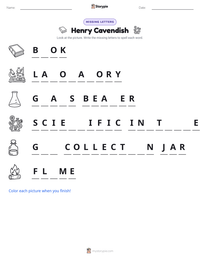 Henry Cavendish printable worksheet preview