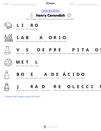 Vista previa de la hoja de trabajo imprimible de Henry Cavendish