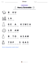 Prabaca lembar kerja cetak Henry Cavendish