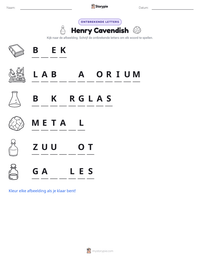 Henry Cavendish afdrukbare werkblad voorbeeld