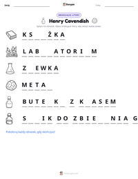 Podgląd drukowalnego arkusza ćwiczeń Henry Cavendish