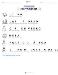 Prévia da folha de atividades imprimível Henry Cavendish