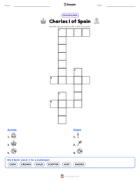 Charles I of Spain printable worksheet preview