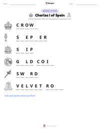 Charles I of Spain printable worksheet preview