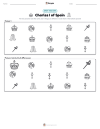 Charles I of Spain printable worksheet preview