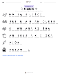 Podgląd drukowalnego arkusza ćwiczeń Sequoyah
