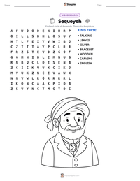 Sequoyah printable worksheet preview