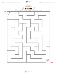 Schrift afdrukbare werkblad voorbeeld