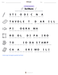 Anteprima della scheda stampabile di Scrittura
