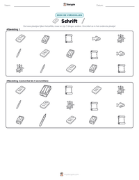 Schrift afdrukbare werkblad voorbeeld