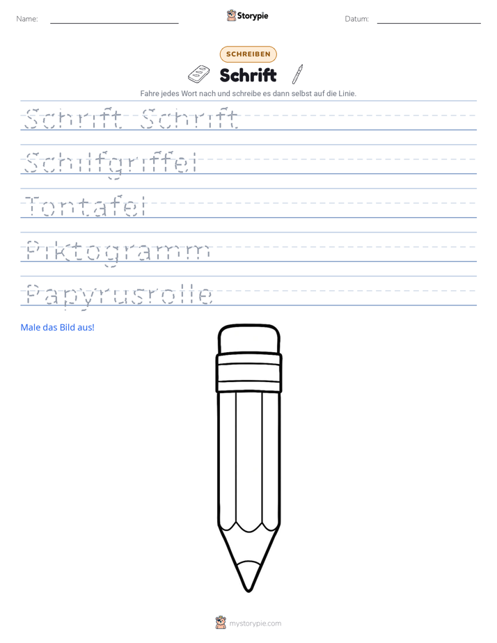Schreibübung