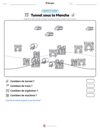 Aperçu de la feuille de travail imprimable Tunnel sous la Manche