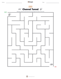 Channel Tunnel printable worksheet preview