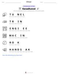 Kanaaltunnel afdrukbare werkblad voorbeeld