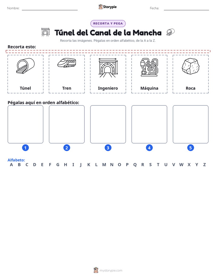 Cortar y Pegar el Alfabeto