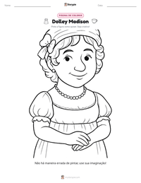 Prévia da folha de atividades imprimível Dolley Madison