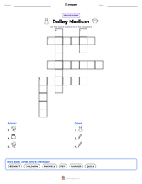 Dolley Madison printable worksheet preview