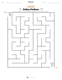 Aperçu de la feuille de travail imprimable Dolley Madison