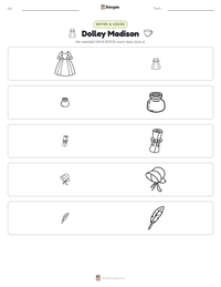 Dolley Madison yazdırılabilir çalışma sayfası önizlemesi