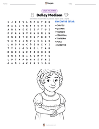 Prévia da folha de atividades imprimível Dolley Madison