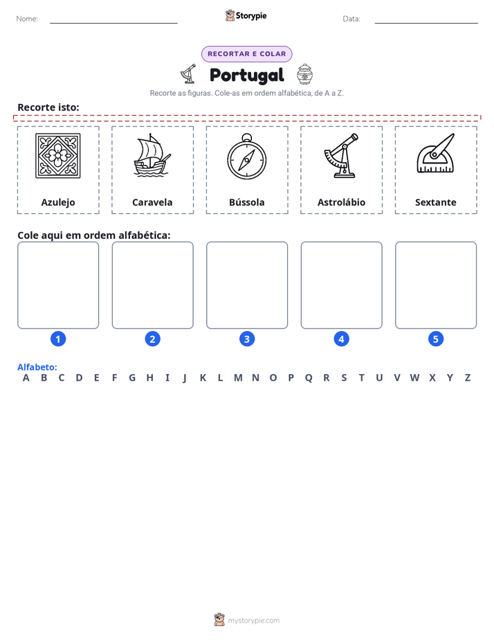 Recortar & Colar Alfabeto