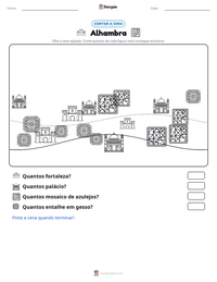 Prévia da folha de atividades imprimível Alhambra