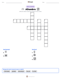 Aperçu de la feuille de travail imprimable Alhambra