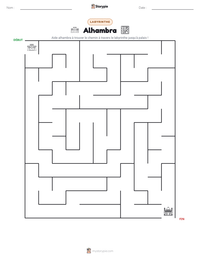Aperçu de la feuille de travail imprimable Alhambra