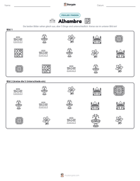 Alhambra druckbare Arbeitsblatt Vorschau
