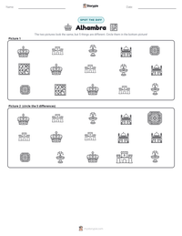 Alhambra printable worksheet preview