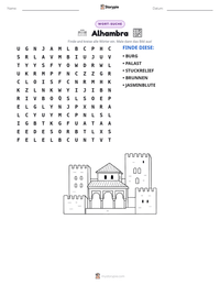 Alhambra druckbare Arbeitsblatt Vorschau