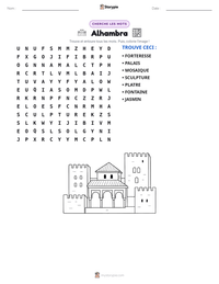 Aperçu de la feuille de travail imprimable Alhambra