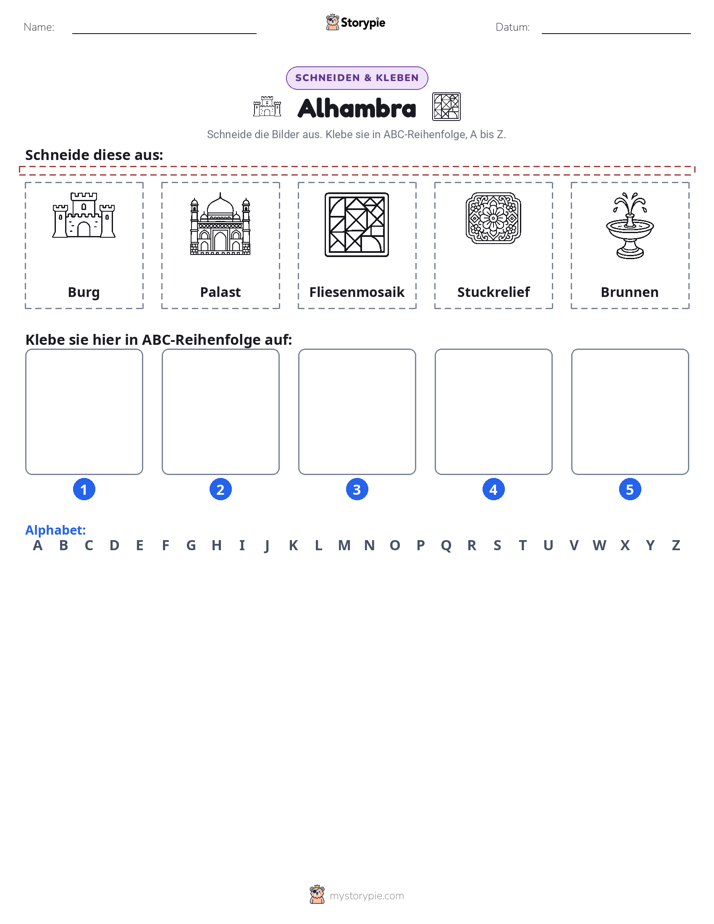 Schneiden & Einfügen Alphabet